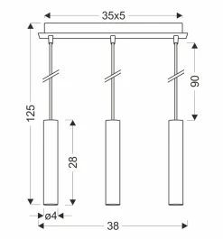 Lampa Wisząca Dallas 284 mm Złoty 3