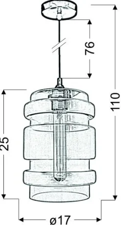 Lampa wisząca Decorado 18 1x60W E27  klosz bursztynowy + żarówka