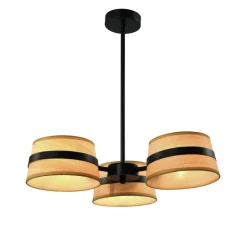 Lampa wisząca Demy czarny 3x40W E14  abażur żółty