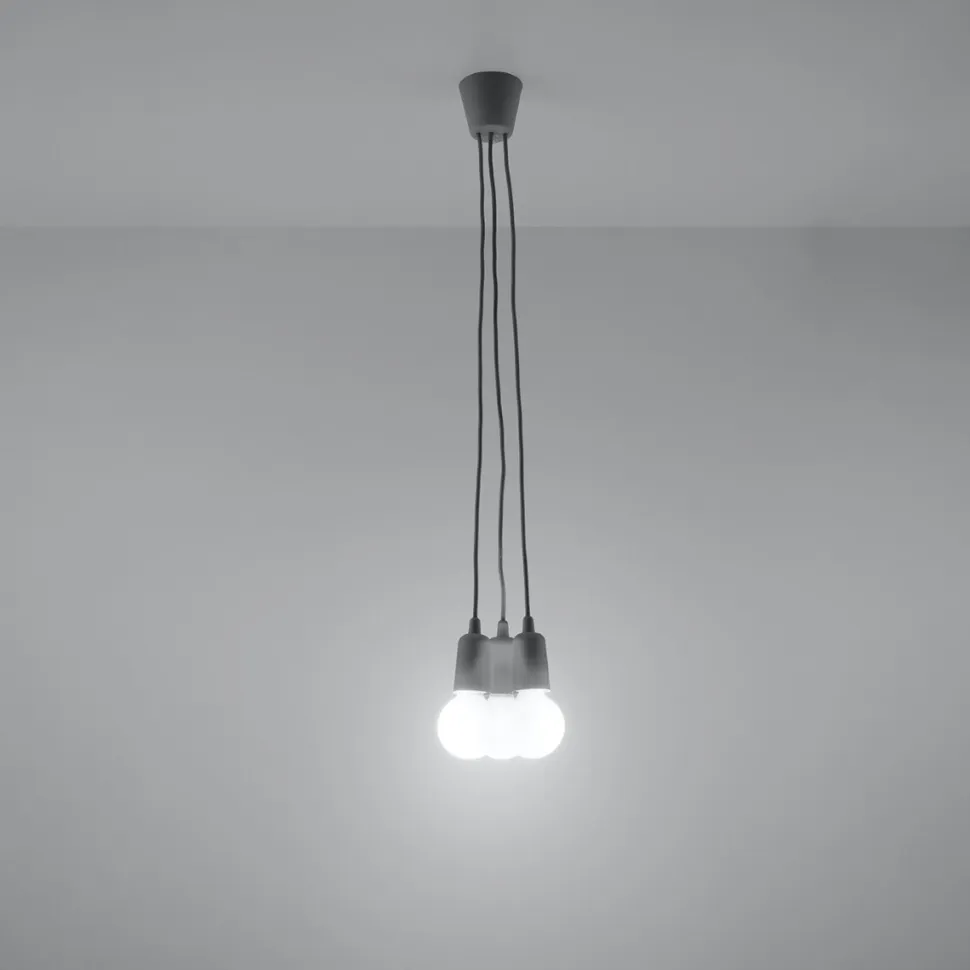Lampa wisząca DIEGO 3 szara