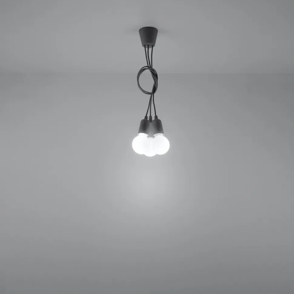 Lampa wisząca DIEGO 3 szara
