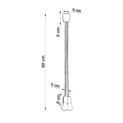 Lampa wisząca DIEGO 3 żółta