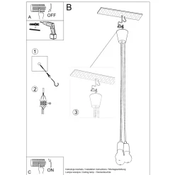 Lampa wisząca DIEGO 3 żółta