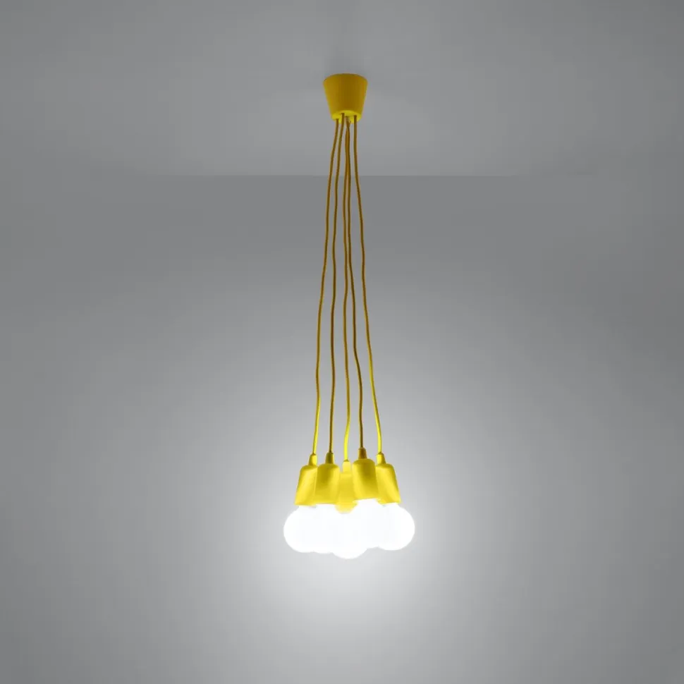 Lampa wisząca DIEGO 5 żółta