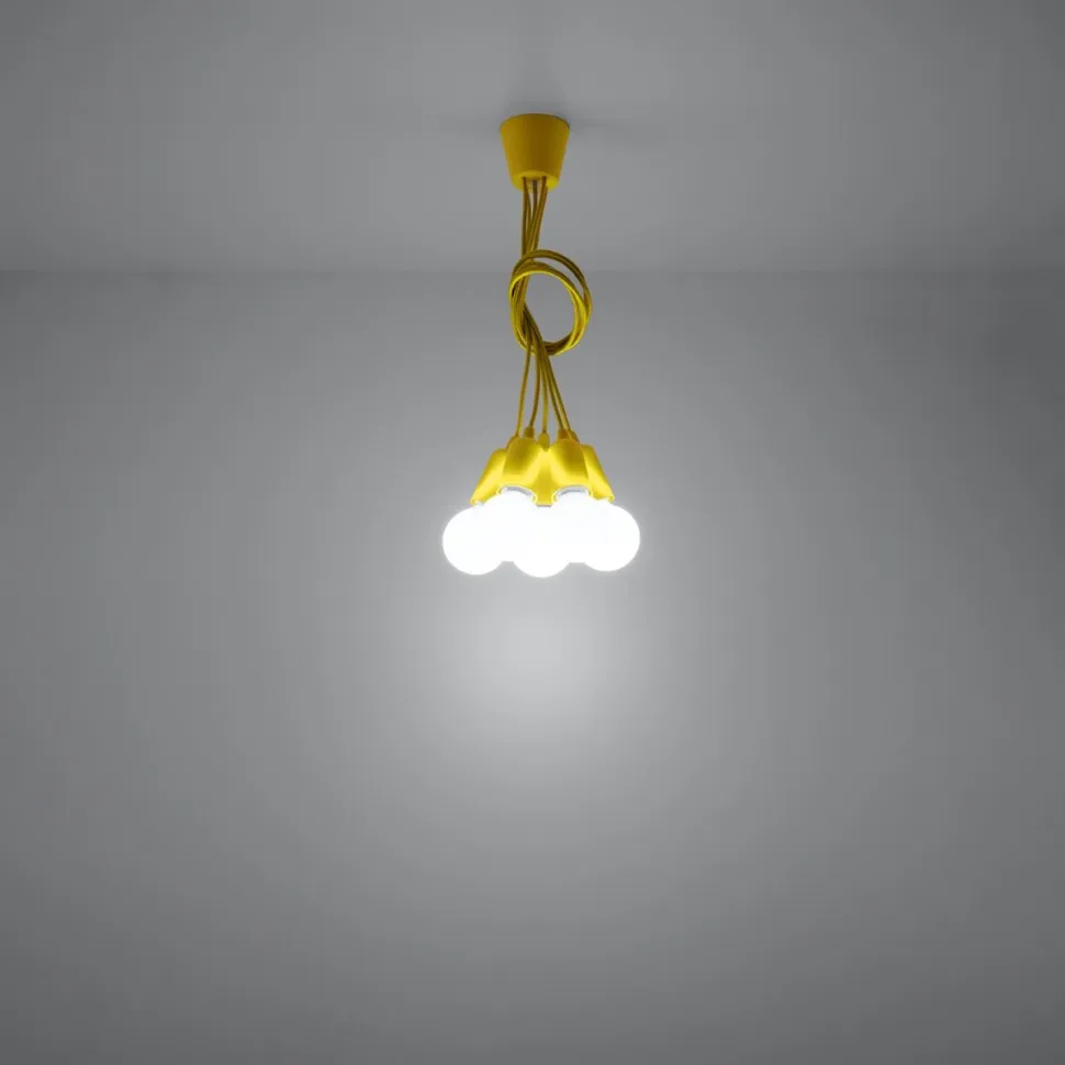 Lampa wisząca DIEGO 5 żółta