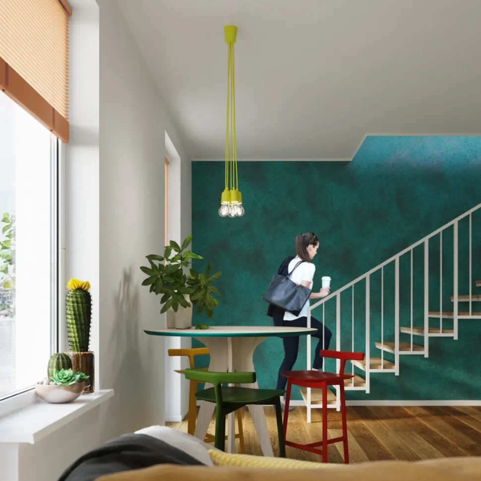 Lampa wisząca DIEGO 5 żółta