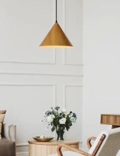 Lampa wisząca Dunca 25 czarny 1x40 E27  klosz jasny dębowy