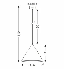Lampa wisząca Dunca 25 czarny 1x40 E27  klosz ciemny orzechowy