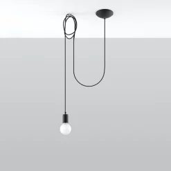Lampa wisząca EDISON 1 LONG czarny
