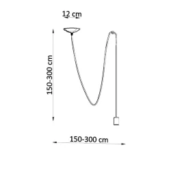 Lampa wisząca EDISON 1 LONG czarny