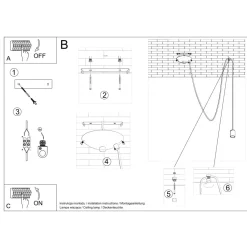 Lampa wisząca EDISON 1 LONG czarny