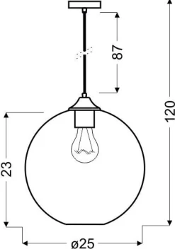 Lampa wisząca EDISON 25 1x60W E27  zielony + żarówka