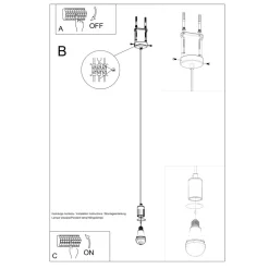 Lampa wisząca EDISON czarna