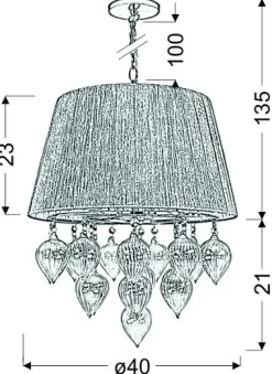 Lampa wisząca Elissa 3x40W E14 szarobeżowy