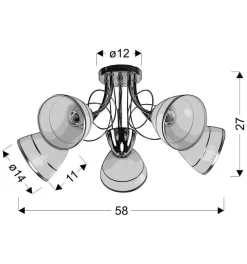 Lampa wisząca Elotte 5x40W E27 biały