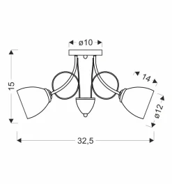 Lampa wisząca Elotte 3x40W E27 biały