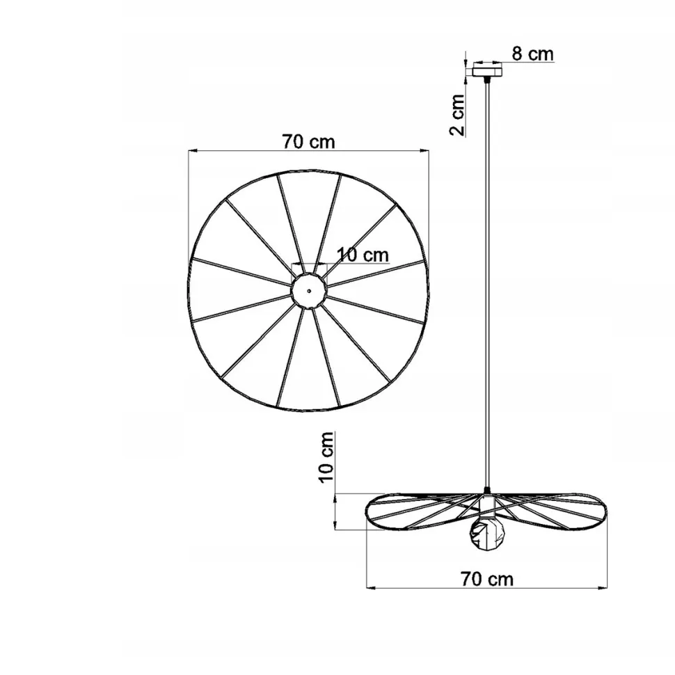 Lampa wisząca ESKOLA 70 czarna
