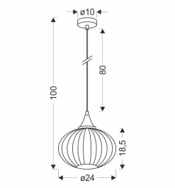 Lampa Wisząca Exeter 240Mm czarny