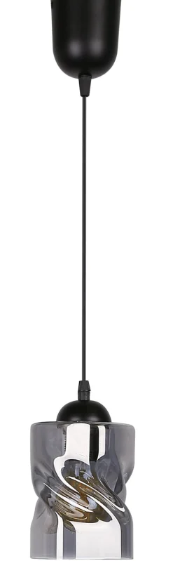Lampa wisząca Felis czarny 1x60W E27  klosz dymiony