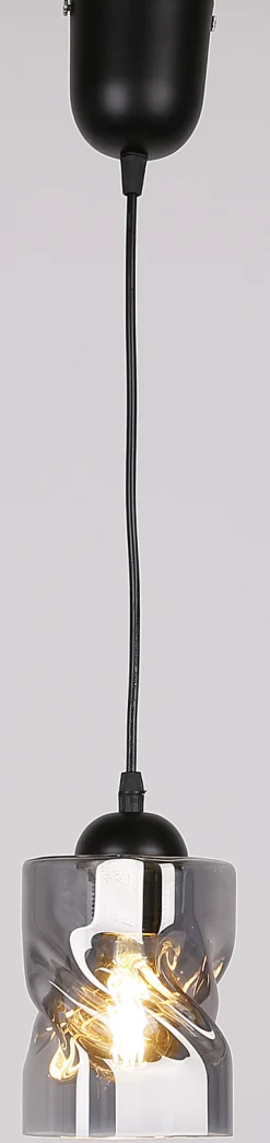 Lampa wisząca Felis czarny 1x60W E27  klosz dymiony