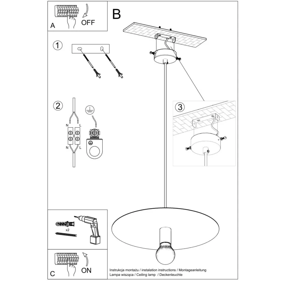 Lampa wisząca FLAVIO biała