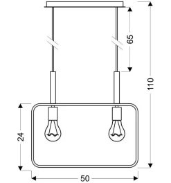 Lampa wisząca Frame 2x60W E27 czarny