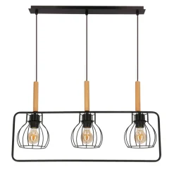 Lampa wisząca Franita czarny 3x40W E27  klosz czarny