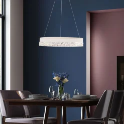 Lampa wisząca FROZI biały 32W LED 3000K  kryształki bezbarwne