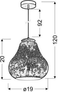 Lampa wisząca Galactic 4 19 1x60W E27 3d