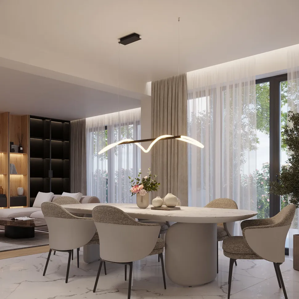 Lampa wisząca GALAKSE 84 czarna LED 2700-6500K