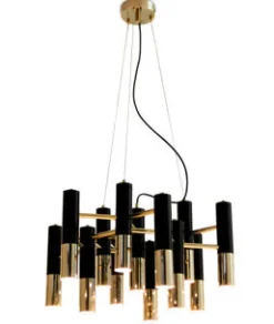 Lampa wisząca GOLDEN PIPE-13 czarno złota 60 cm