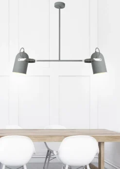 Lampa wisząca Gray 2x40W E27 szary