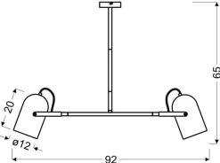 Lampa wisząca Gray 2x40W E27 szary