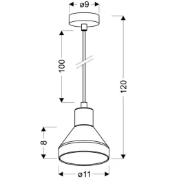 Lampa wisząca Gregory czarny brąz 1x40W  E14 klosz dymiony