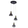 Lampa wisząca Gregory talerz czarny brąz  3x40W E14 klosz dymiony