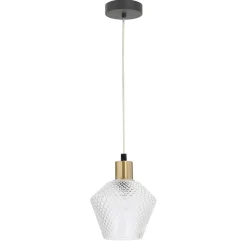 Lampa wisząca Greniko czarny 1x40W E14  klosz bezbarwny