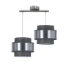 Lampa wisząca Hare chromowy 2x60W E27  abażur szary+srebrny
