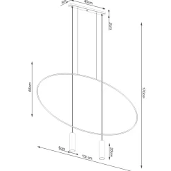 Lampa wisząca HOLAR 2 czarna