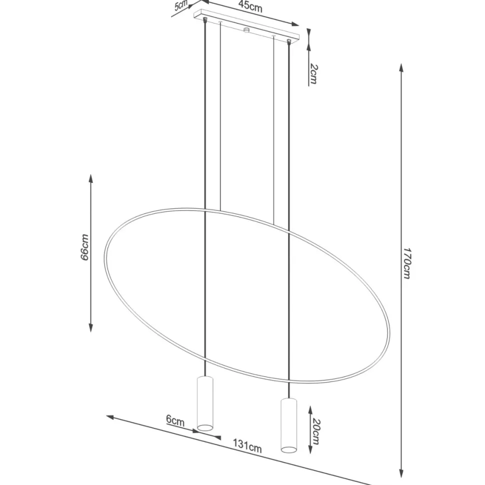 Lampa wisząca HOLAR 2 czarna