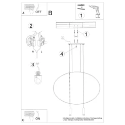 Lampa wisząca HOLAR 2 czarna