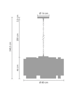 Lampa wisząca IMPERIO czarna 80 cm