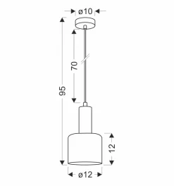 Lampa wisząca Isar czarny 1x40 E27 klosz  bursztynowy