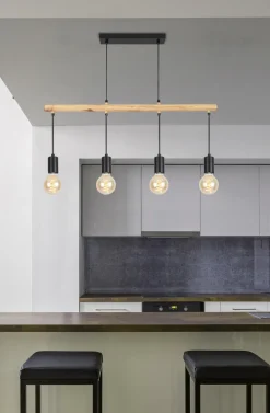 Lampa wisząca Izzy 4x60W E27 czarny