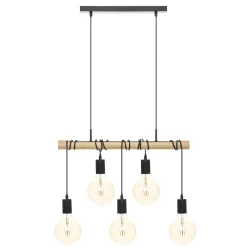 Lampa wisząca Jake czarna/ naturalna