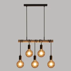 Lampa wisząca Jake czarna/ naturalna