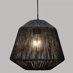 Lampa wisząca Jily rattan czarna