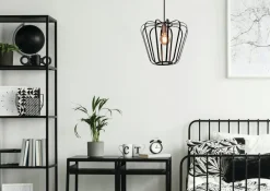 Lampa wisząca Jonas miedziany 1x40W E27  klosz czarny