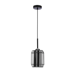 Lampa wisząca Jonera czarny 1x40W E27  klosz dymiony