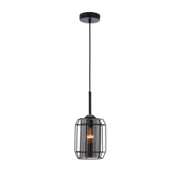 Lampa wisząca Jonera czarny 1x40W E27  klosz dymiony
