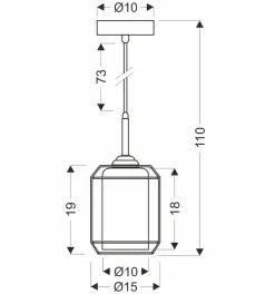 Lampa wisząca Jonera czarny 1x40W E27  klosz dymiony